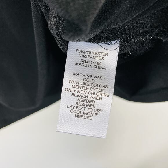 89th + Madison Size XL Jewel Neck Short Sleeve Blouse Top Black - Picture 5 of 5